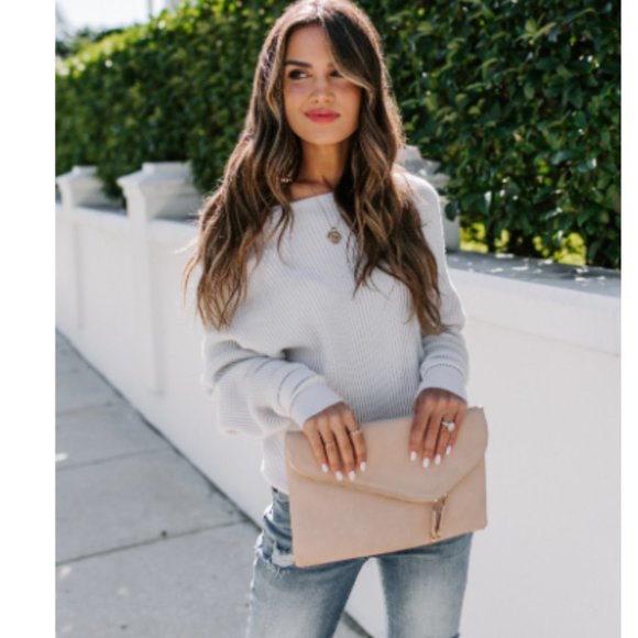 JULIA Off Shoulder Thermal Knit Sweater - Picture 4 of 8